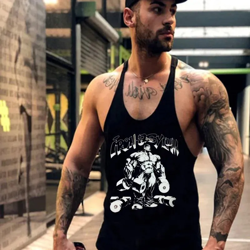 Summer mens Vest Muscle Fashion Gym Back Tank