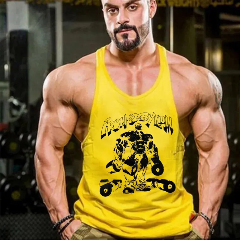 Summer mens Vest Muscle Fashion Gym Back Tank