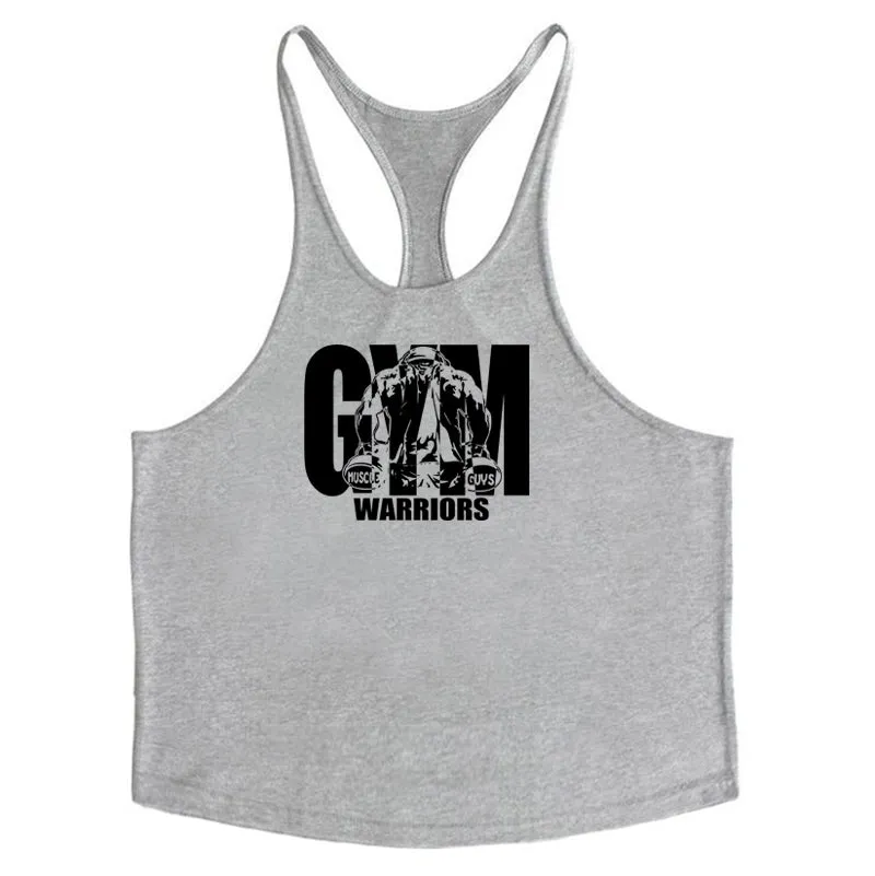 Summer Y Back Gym Stringer Tank Top Men Cotton Clothing Bodybuilding Sleeveless Shirt