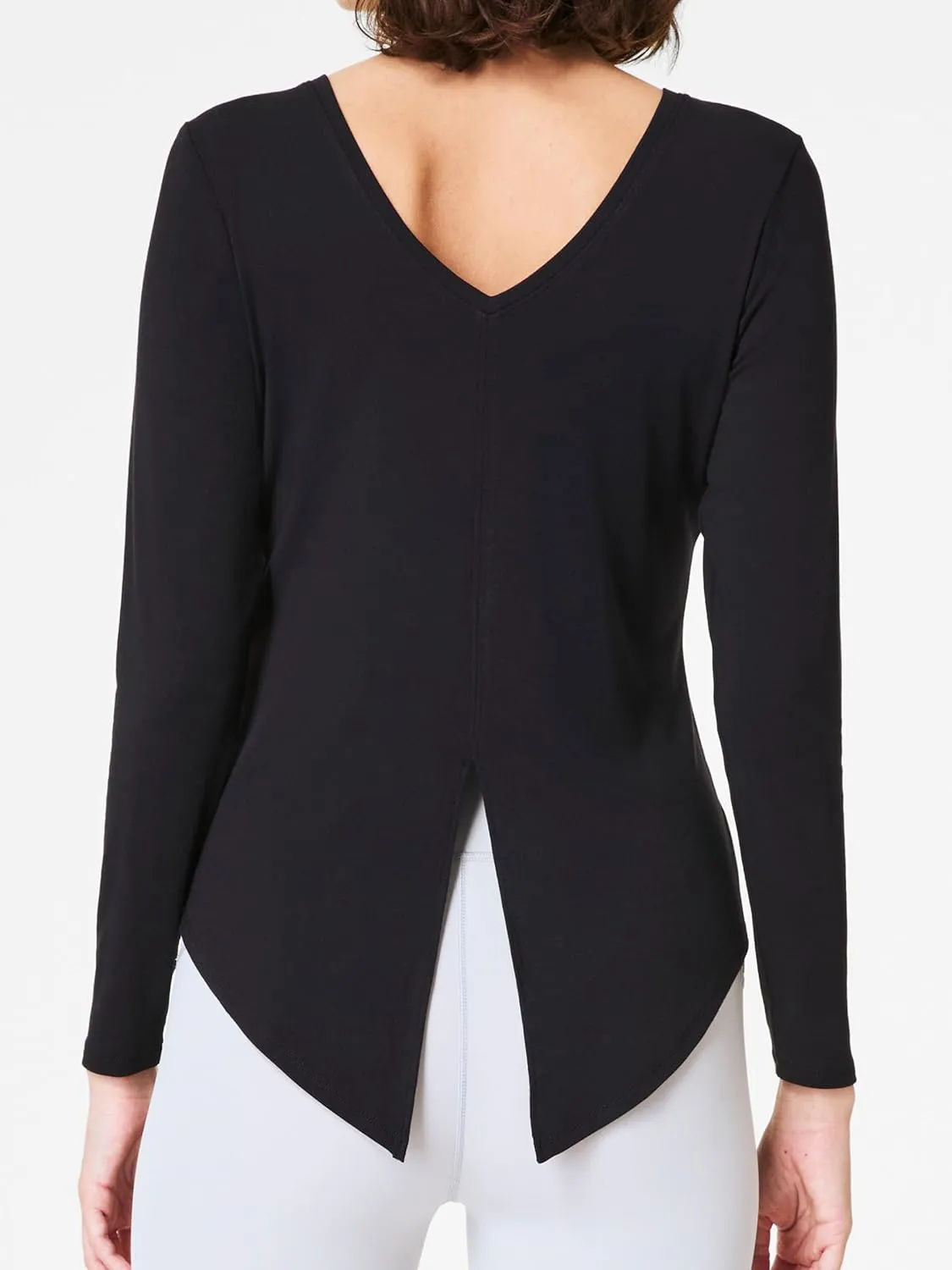 SuperPrity Women's Long Sleeve T-Shirt Workout Tops Reversible Tie Front Tunic Yoga Gym Ladies Blouses Activewear