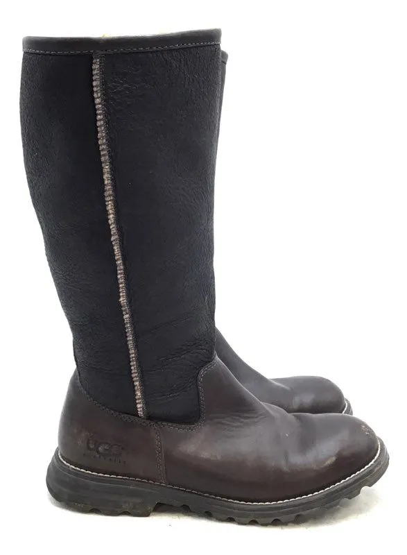 Ugg Women's Brooks Tall 5490 Brown Leather Snow Boots - Size 7