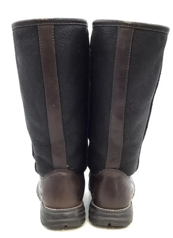 Ugg Women's Brooks Tall 5490 Brown Leather Snow Boots - Size 7