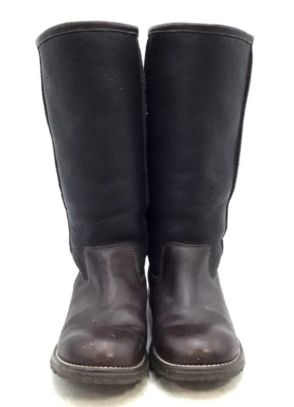 Ugg Women's Brooks Tall 5490 Brown Leather Snow Boots - Size 7
