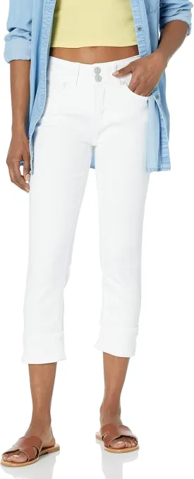 WallFlower Women's Luscious Curvy 23.5'' Crop Mid-Rise Insta Stretch Juniors (Standard and Plus)