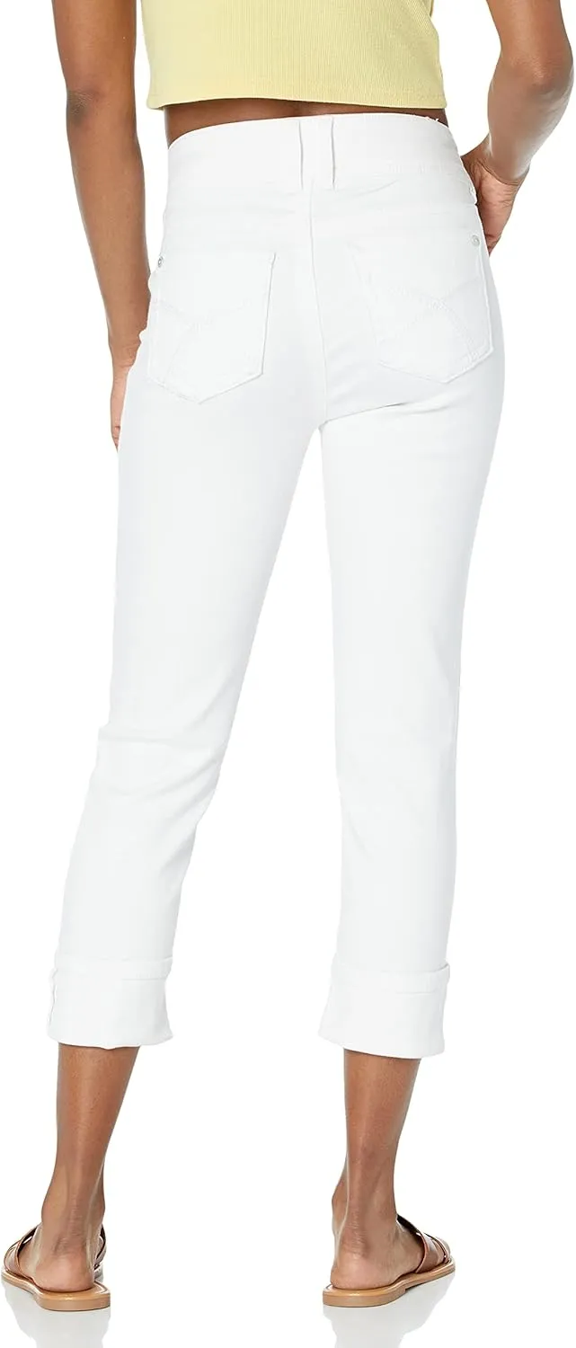 WallFlower Women's Luscious Curvy 23.5'' Crop Mid-Rise Insta Stretch Juniors (Standard and Plus)