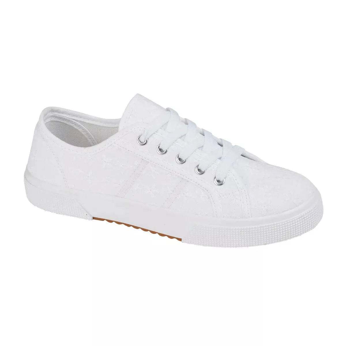 ZITA Ladies Floral Trainers Shoes Plimsoll Sneakers Lace Up Womens Canvas Pumps Sizes